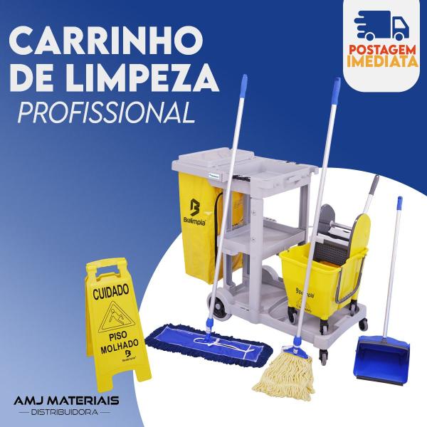 Imagem de Kit Carrinho De Limpeza Profissional América Bralimpia