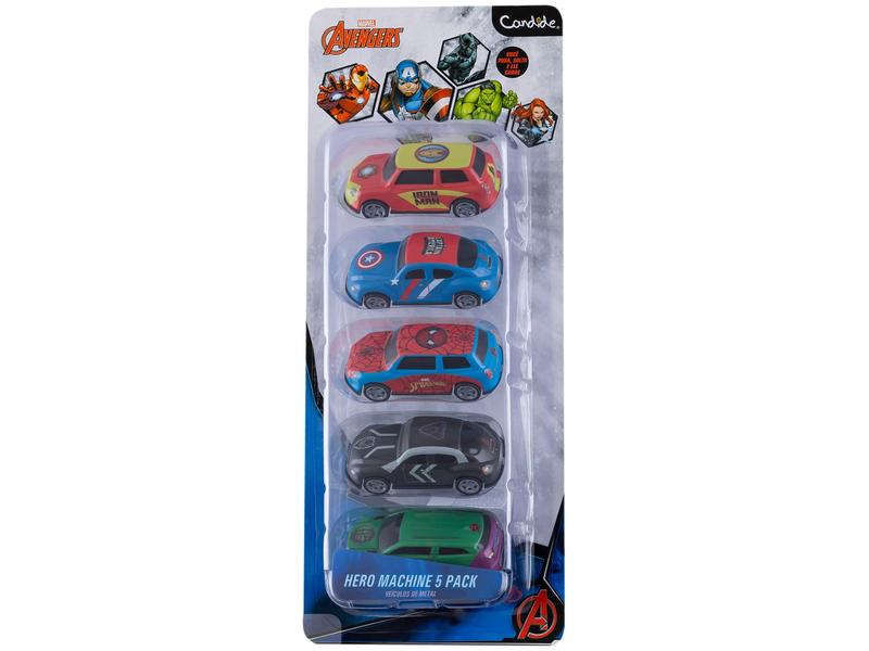Kit Carrinhos Marvel Avengers Hero Machine - Candide 5 Peças Kit Carrinhos Marvel Avengers Hero Machine - Candide 5 Peças