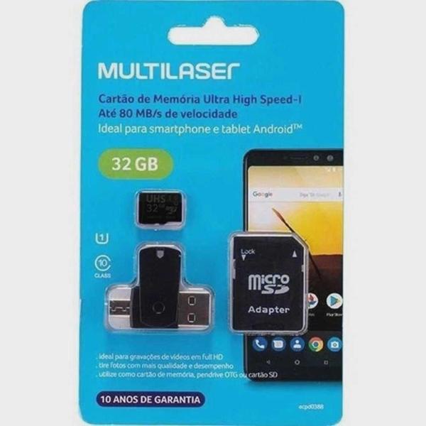 Imagem de Kit Cartão de Memória 32Gb + Adaptadores Multilaser MC151