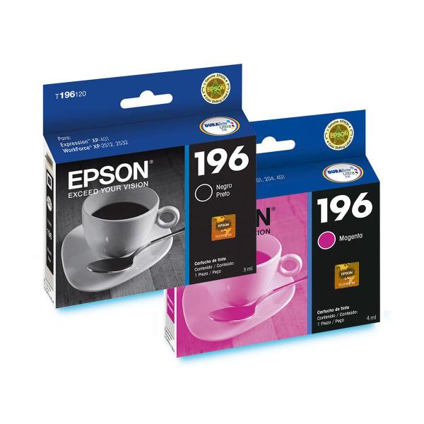 Imagem de Kit Cartucho de Tinta Epson Magenta/Preto P/ Stylus T196