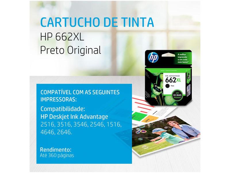 Imagem de Kit Cartucho de Tinta HP 662XL Preto