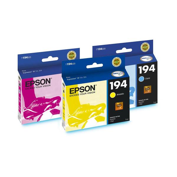 Imagem de Kit Cartucho Epson Colors Ciano/Magenta/Amarelo T194