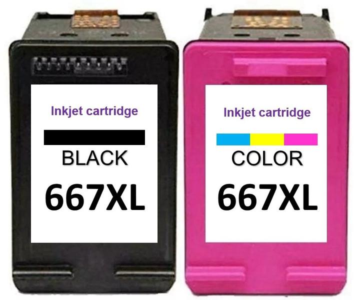 Imagem de Kit Cartuchos 667xl 667 Compatível Preto E Colorido