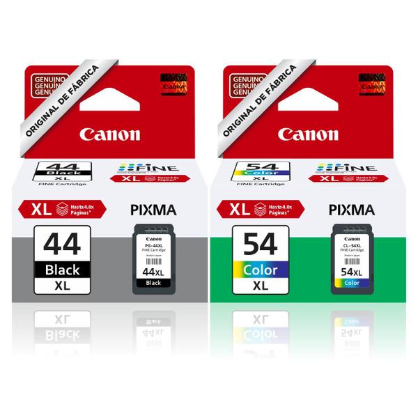 Kit Cartuchos de Tinta Originais Canon Pg-44xl E Cl-54XL E201 E301 E3110 E3111 E3310 E401 E461 E471 E481 E4210 Imagem de Kit Cartuchos de Tinta Originais Canon Pg-44xl E Cl-54XL E201 E301 E3110 E3111 E3310 E401 E461 E471 E481 E4210