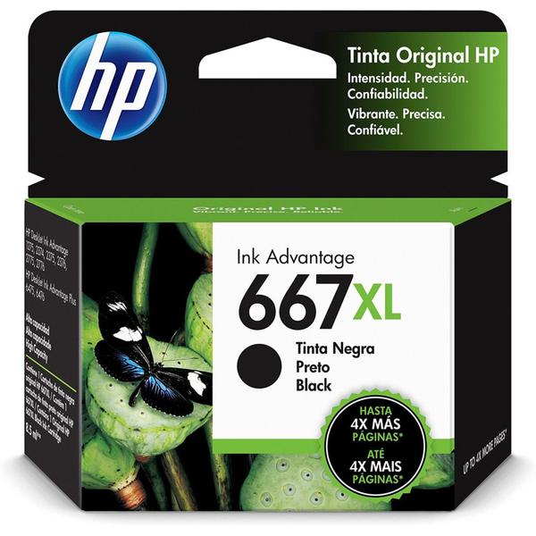 Imagem de Kit Cartuchos de Tinta Originais HP 667XL Preto + Colorido HP 667 XL