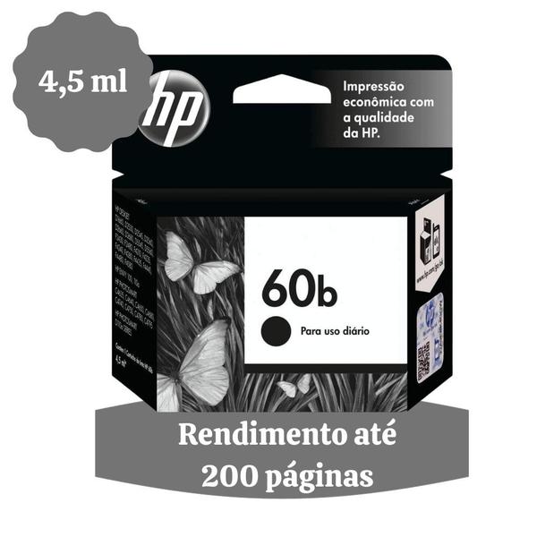 Imagem de Kit Cartuchos Hp 60b Preto + Colorido Originais D110a F4480