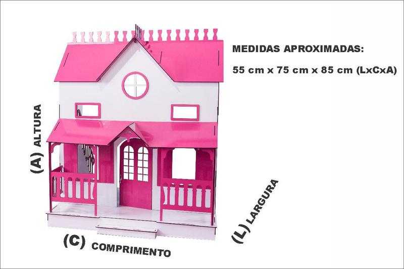 Imagem de Kit Casa Bonecas Decorativa E Móveis Lian Sonhos S+B Darama