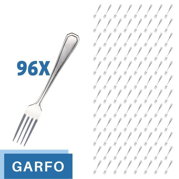 Imagem de Kit Casa Garfo Inox Reforçado 96 Pçs Bar / Restaurante