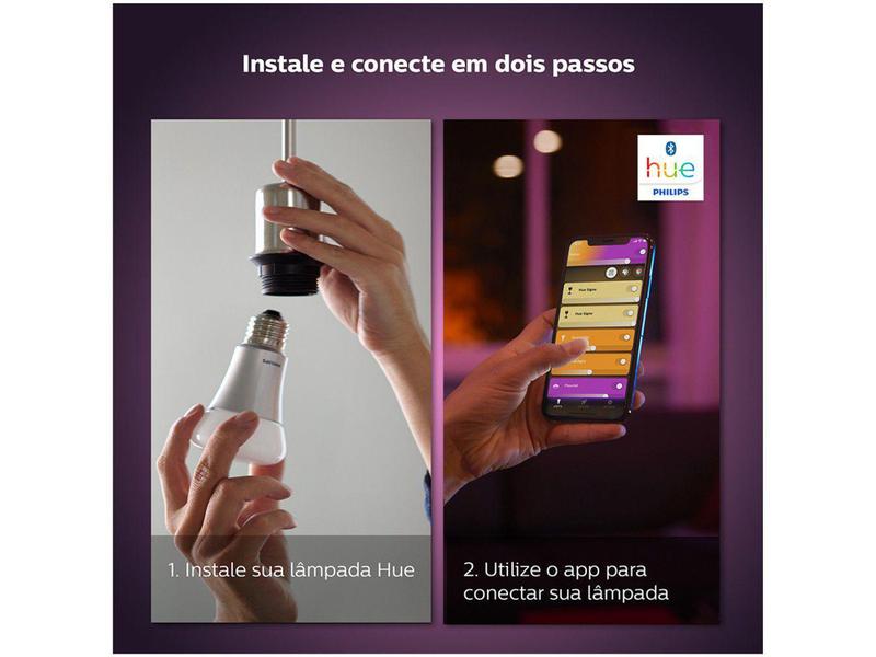 Imagem de Kit Casa Inteligente Philips Hue 3 Lâmpadas - 9W com Controle