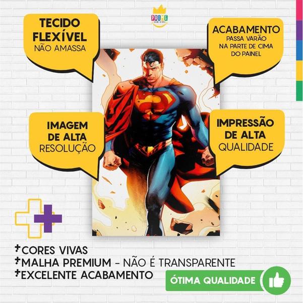 Imagem de Kit Casado Super Homem Painel Redondo Trio Capas Cilindro