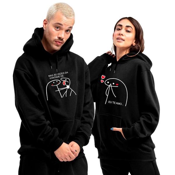 Canguru Blusa Moletom Casal Kit Casal Namorados Moletom Combinando