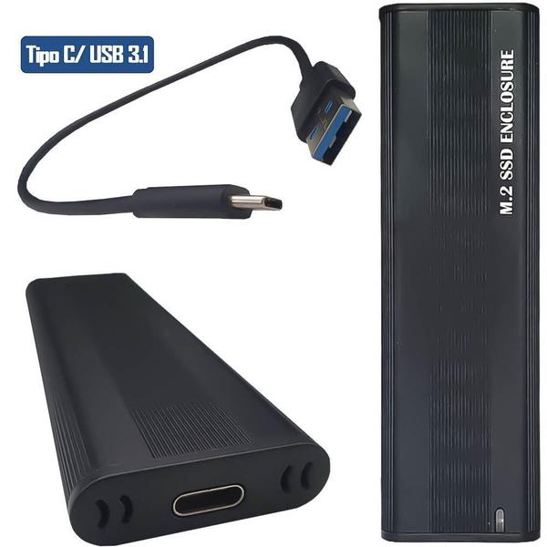 Imagem de Kit Case M.2 Externa Portatí +Usb-C/Usb 3.1 M.2 Nvme 128Gb