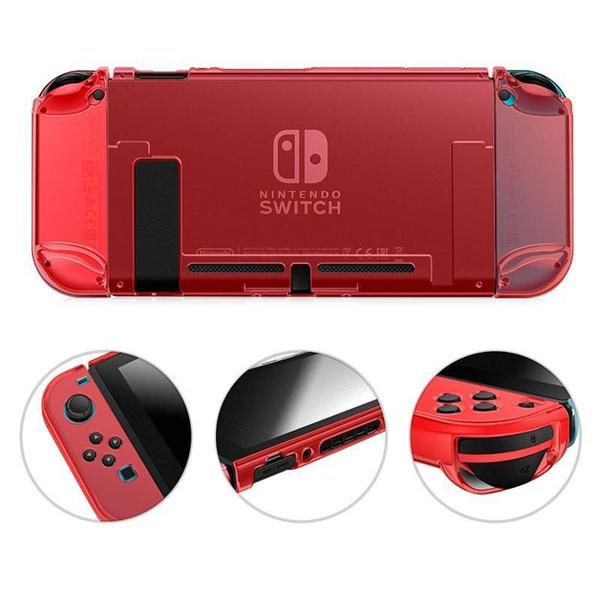 Kit Case Nintendo Switch de Acrílico Vermelho compatível com Dock