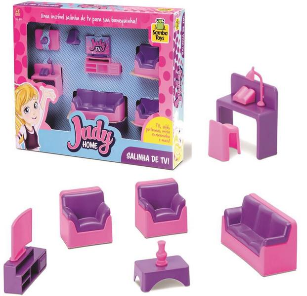 Imagem de Kit Casinha de Boneca Judy Home Sala Infantil 7 Peças