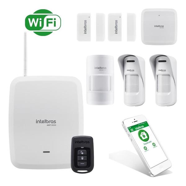 Imagem de Kit Central De Alarme Sem Fio E Wifi Amt 8000 Com 5 Sensor