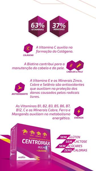 Imagem de Kit Centromax Mulher + Colágeno Ecofitus C/ 2Un De 60 Cáps