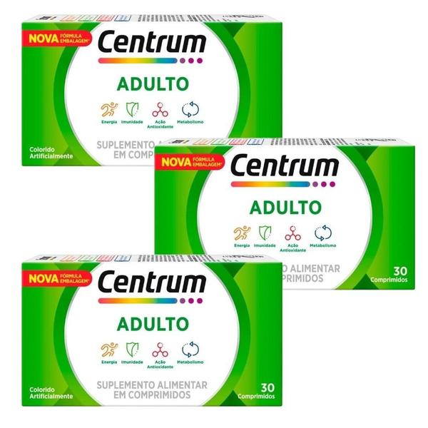 Imagem de Kit Centrum Adulto Com 3 Caixas De 30 Comprimidos Cada