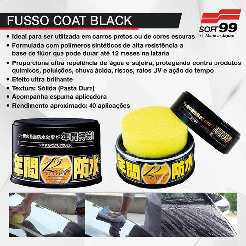 Imagem de Kit Cera Fusso Coat Carros De Cores Escuras Soft99 + Flanela Autoamerica 60x40