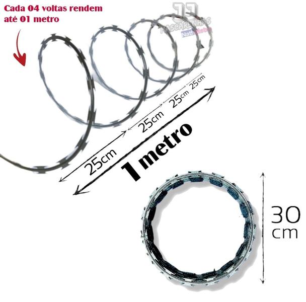 Kit cerca concertina para muro portão cerca 30cm - 30m - K. Metalurgica Imagem de Kit cerca concertina para muro portão cerca 30cm - 30m