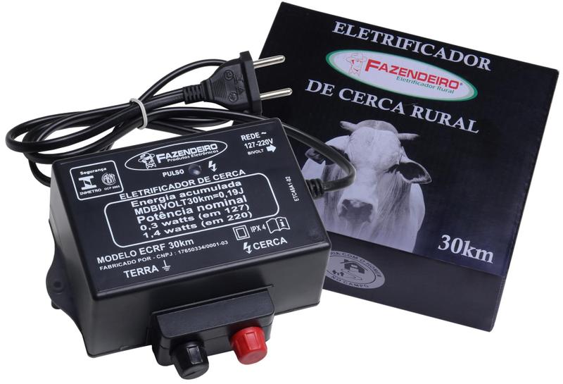 Kit Cerca Elétrica 30km + Fio 250m + 50 Isolador Roldana 30 - FAZENDEIRO / IGECAST Imagem de Kit Cerca Elétrica 30km + Fio 250m + 50 Isolador Roldana 30