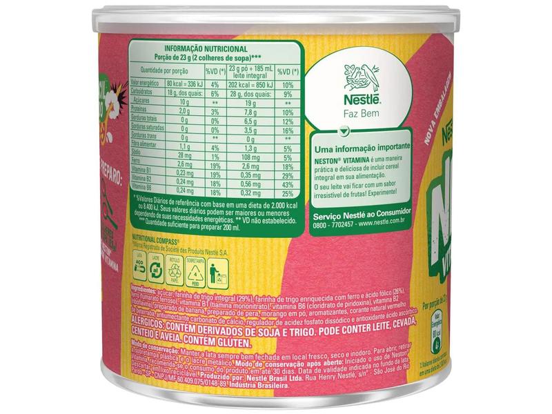 Kit Cereal Matinal Vitamina de Pera - Morango e Banana Neston Vitamina 400g 2 Unidades Imagem de Kit Cereal Matinal Vitamina de Pera