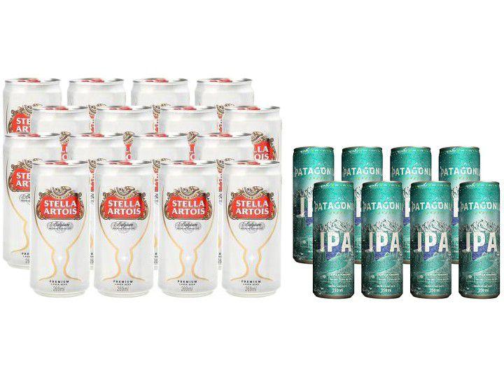 Imagem de Kit Cerveja Stella Artois 16 Unidades Lata