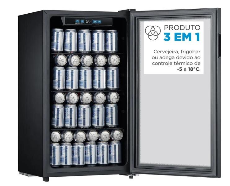 Imagem de Kit Cervejeira Frost Free Flex 3 em 1 Midea Preto 96 L + Cervejeira 3 em 1 Midea com Controle de temperatura Preto 96 L 220V