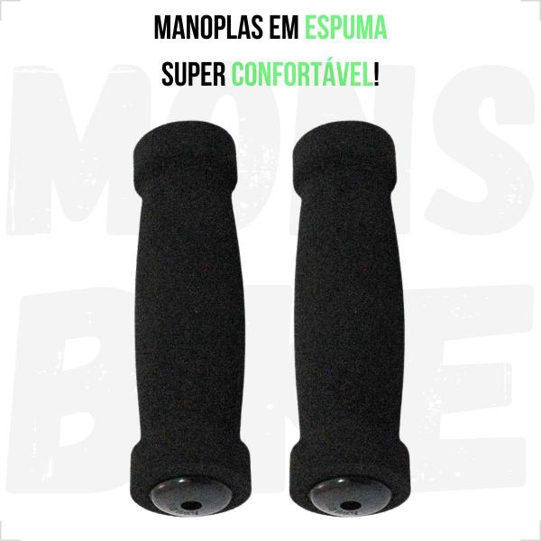 Imagem de Kit Cesta Bike Extra Grande Aro 26 + Banco 2 Molas + Pedal Plataforma + Manoplas Punhos