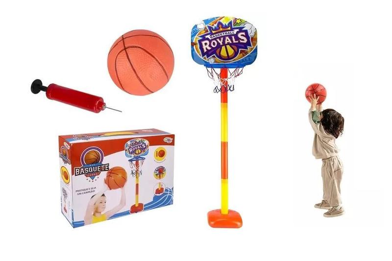 Imagem de Kit Cesta De Basquete Infantil Tabela Bola E Bico Inflador