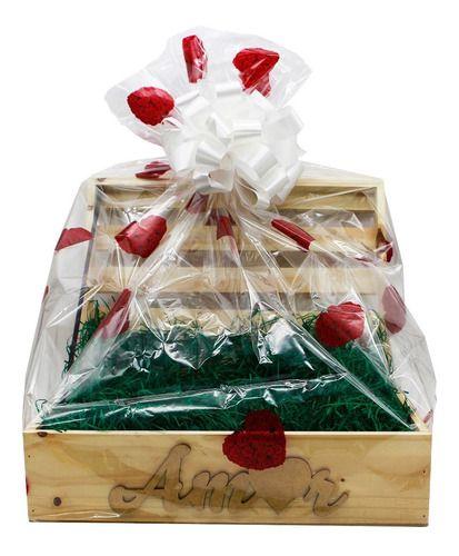 Kit Cesta De Presentes - Baú Palha Laço E Cartão - Stop Flores Imagem de Kit Cesta De Presentes - Baú Palha Laço E Cartão