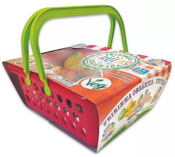 Imagem de Kit Cesta Feira Frutas Caixa Registradora Compras