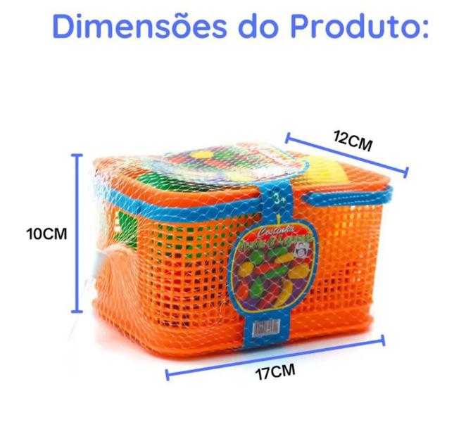 Imagem de Kit Cestinha Frutinhas e Legumes Brinquedo Comidinhas Feirinha Infantil 