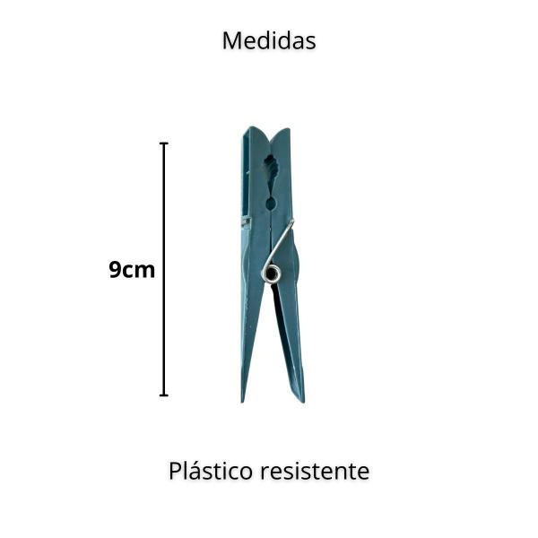 Imagem de Kit Cestinho + 24 Pregadores colorido grande prendedor para varal área de serviço lavanderia