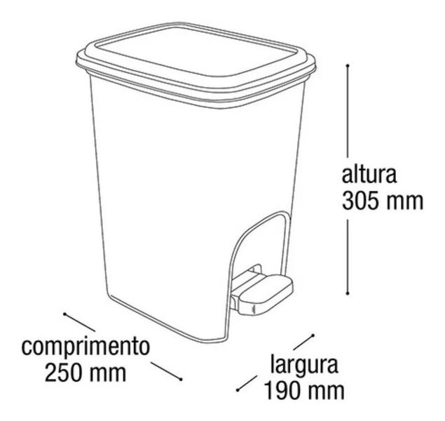 Imagem de Kit Cesto Plastico 50 L C/alça + Lixeira C/pedal 7 L Rattan