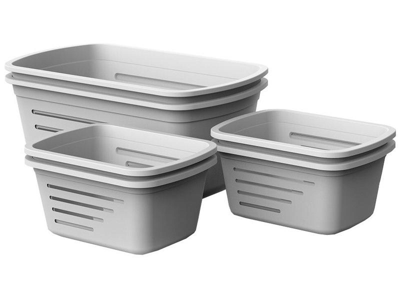 Kit Cestos Organizadores Retangular Branco - Soprano E-Combo 6 Peças Kit Cestos Organizadores Retangular Branco - Soprano E-Combo 6 Peças
