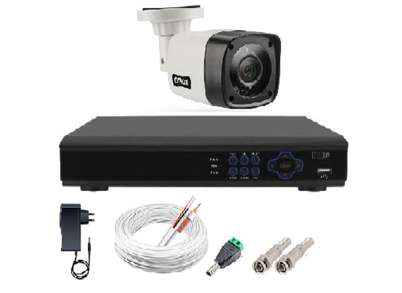 Imagem de Kit Cftv 1 Câmeras Segurança Full Hd 1080p 2mp 20m Dvr Full Hd 4 Ch S/ Hd