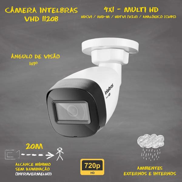 Imagem de Kit Cftv 3 Cameras Segurança Intelbras Residencial Fonte 10a