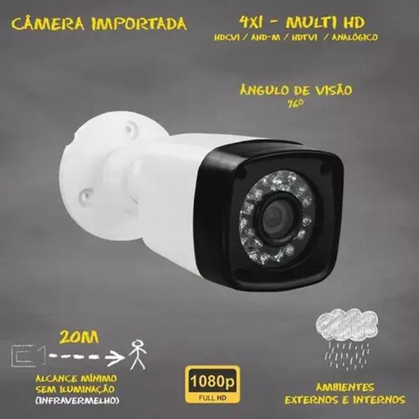 Imagem de Kit Cftv 4 Câmeras de Segurança Full Hd 1080p 2mp Dvr Intelbras Mhdx 4 Canais com hd 1tb