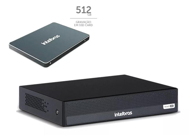 Imagem de Kit Cftv 6 Câmeras Segurança Intelbras Dvr 8 Canais Com Hd Ssd 512gb