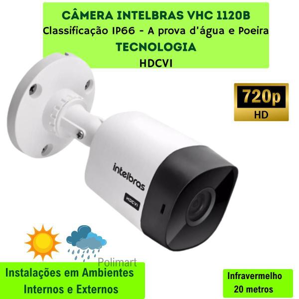 Imagem de Kit Cftv Intelbras 08 Câmeras 1120B Dvr Mhdx 1108C Hd500Gb