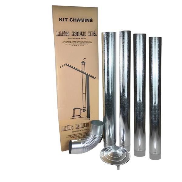 Imagem de Kit Chaminé Em Aço Galvanizado Com 4 Canos Para Casa Fogão a Lenha Lareira - AMZ