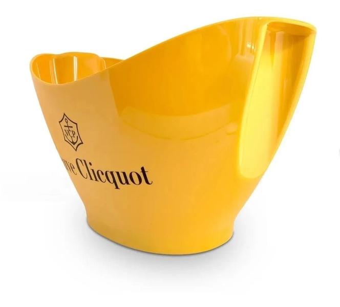 Imagem de Kit Champanheira Veuve Cliquot Acrílico + 12 Taças Espumante