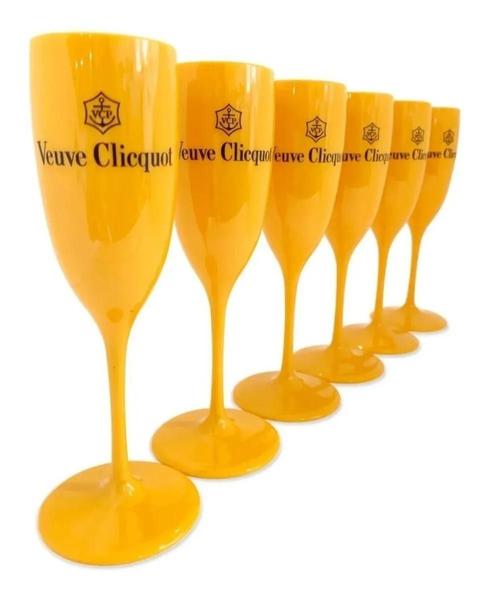 Imagem de Kit Champanheira Veuve Cliquot Acrílico + 12 Taças Espumante