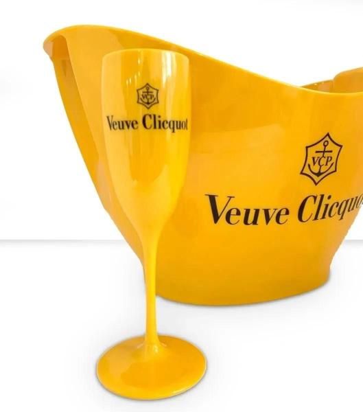 Imagem de Kit Champanheira Veuve Cliquot Acrílico + 6 Taças Espumante