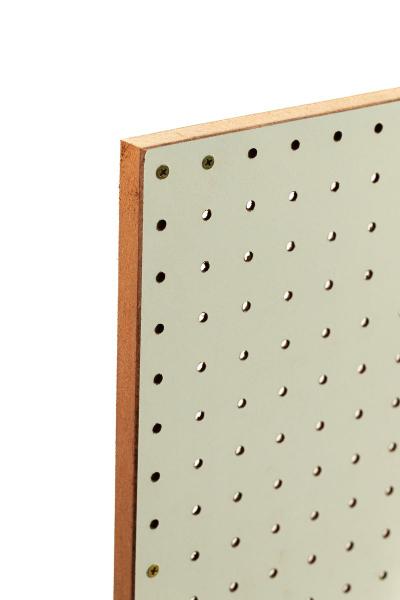 Imagem de Kit Chapa Perfurada Eucatex Pegboard Com Requadro 610 x 610 x 20mm + 10 Ganchos de 5 cm