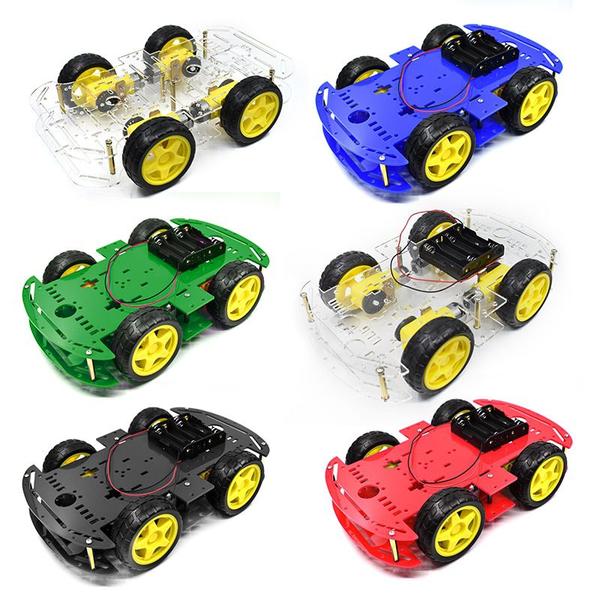 Imagem de Kit Chassi, 4WD Carro Robô Segue Faixa, Carrinho Plataforma para Arduino Robotica 4 Rodas