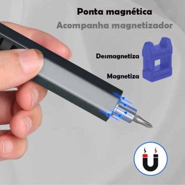 Imagem de Kit Chave De Precisão 28Pçs Mini Parafusadeira Elétrica Usb