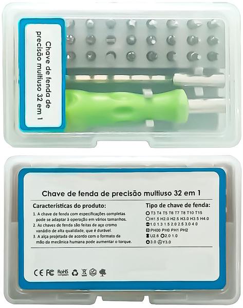 Imagem de Kit Chave de Precisão Bits Fenda Reta E Cruzada, Philips, PH, Torx, Hexagonal, Chave U ,Triangular, Estrela ,Chave Y