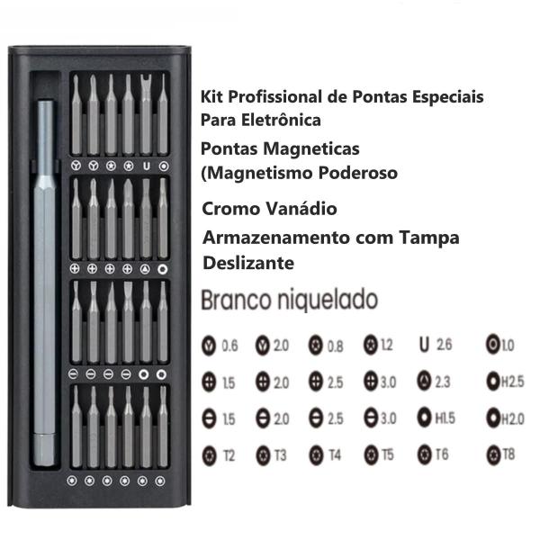 Imagem de Kit Chave Fenda Elétrica e kit 24 Chaves Conserto  Celulares Notebook Tablet