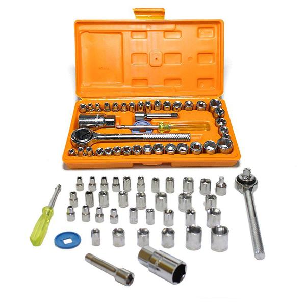Kit Chave Jogo Catraca Soquete 40 peças Pró Euro - PRO EURO Kit Chave Jogo Catraca Soquete 40 peças Pró Euro - PRO EURO